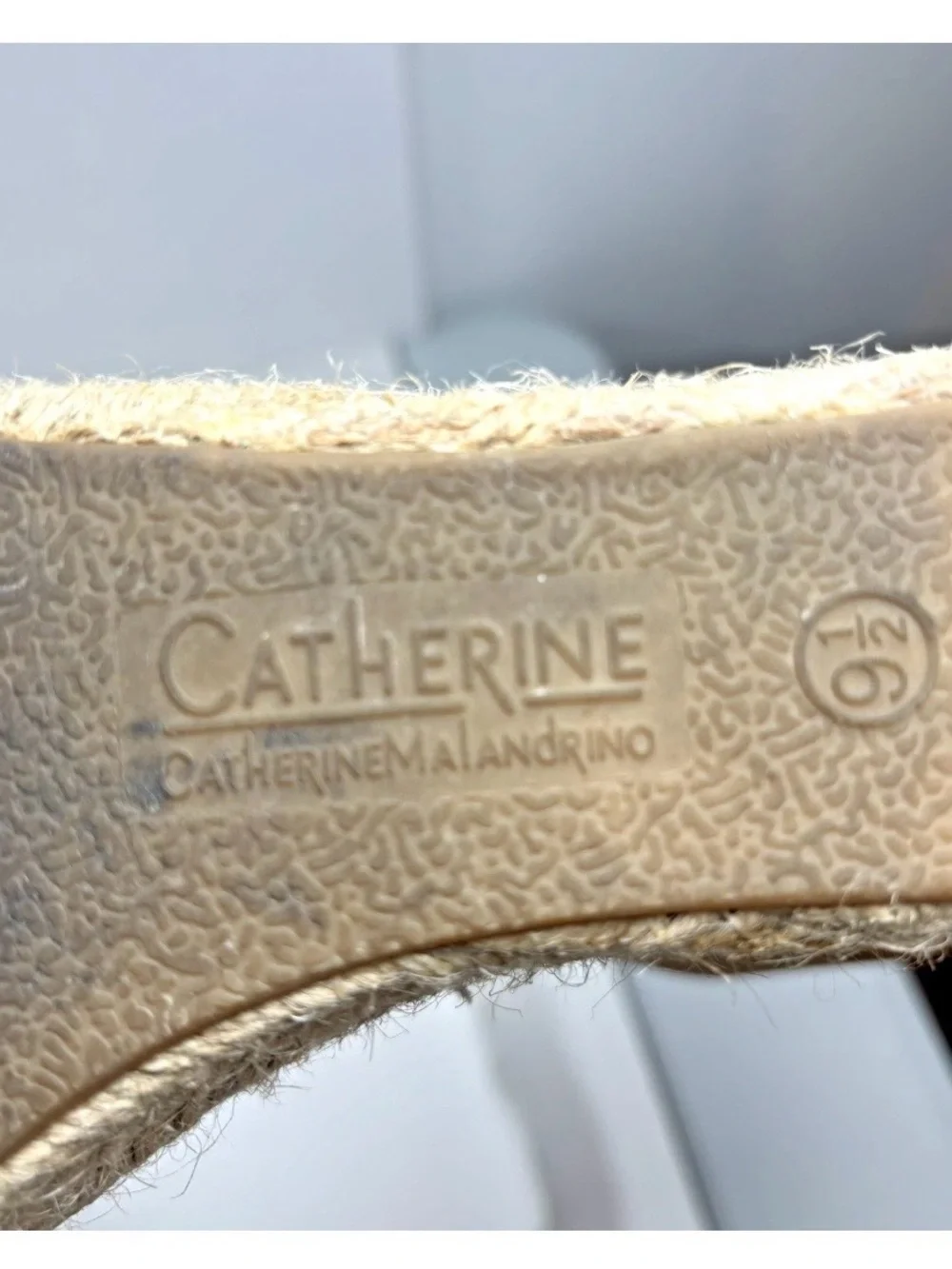 Catherine Malandrino Espadrille Wedge Sandals 9.5 Tan Suede Open Toe Slingback